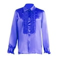 thumbnail image 1 of Long Sleeve Shirts for Men, Ruffled Tuxedo Shirts Disco Shirt for Men Prom Halloween Cosplay Costumes 80s 90s Ruffle Retro Shirt, 1 of 6