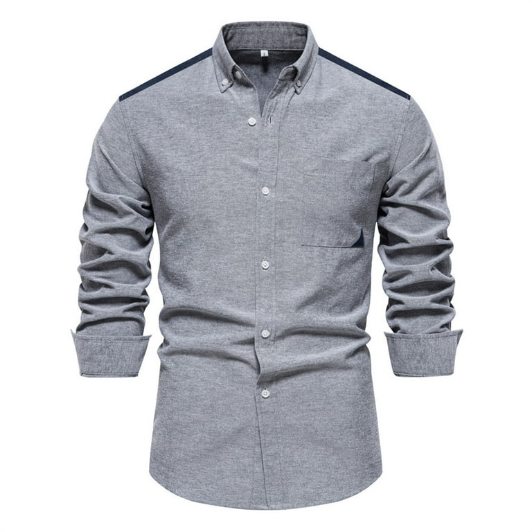 Long Sleeve Shirts for Men Work Dress Shirts Business Shirt Fall Winter Shirt Casual Button Up Office Shirt Walmart