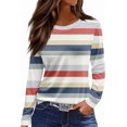 thumbnail image 1 of Long Sleeve Shirts for Women 2025 Spring Loose Fit Casual Crew Neck Womens Tops Long Sleeve Tunic Print Tops, 1 of 4