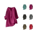 thumbnail image 1 of Long Sleeve Shirts for Women 2026 Spring Lightweight V Neck Stand Collared Casual Office Work Blouse Womens Tops, 1 of 4
