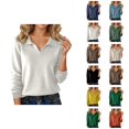 thumbnail image 1 of Long Sleeve Shirts for Women 2026 Spring V Neck Lapel Collar Dressy Casual Office Work Blouse Womens Tops, 1 of 5