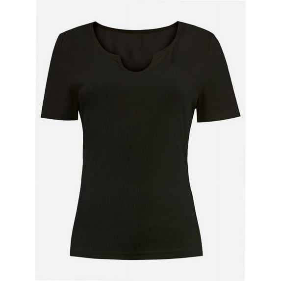 Long Sleeve Shirts for Women Basic Casual V Neck Tops Ribbed Slim Fitted Blouse