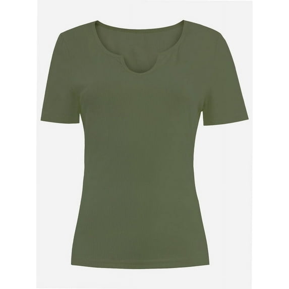 Long Sleeve Shirts for Women Basic Casual V Neck Tops Ribbed Slim Fitted Blouse