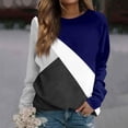 thumbnail image 1 of Women's Black and White Striped Long Sleeve Shirt, Casual Round Neck Blouse Tops, Printed Sweatshirt Style Blouse for Women, 1 of 5