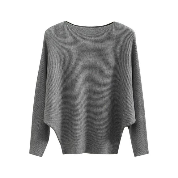 Long Sleeve Shirts for Women Blouses for Women Women's Fashion One-Neck Bat Sleeve Long Sleeve Knit Sweater Pullover Fall Winter Sweater