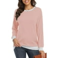 thumbnail image 1 of Long Sleeve Shirts for Women Casual Pullover Tops Sweatshirts for Women(Pink L), 1 of 6