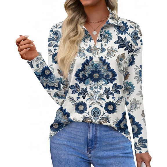 Long Sleeve Shirts for Women Casual Womens Pullover Fall Fashion Tee Shirt Sky Blue S