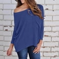 thumbnail image 1 of Long Sleeve Shirts for Women Under $10 Women Casual Solid Color Long Sleeve Round Neck Loose T-Shirt Blouse, 1 of 4