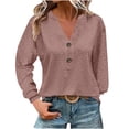 thumbnail image 1 of Long Sleeve Shirts for Women Women's Solid Color V-neck Long Sleeved T-shirt, 1 of 7