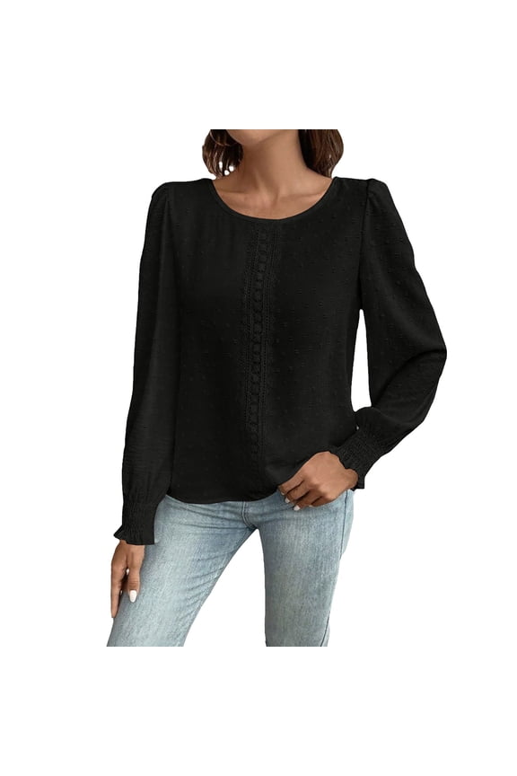 Long Sleeve Shirts for Women Comdrip Womens Long Sleeve T Shirts Fall Fashion Tops Comfy Basic Tees Plain Tshirts 2025 Women Fall Clothes Black L