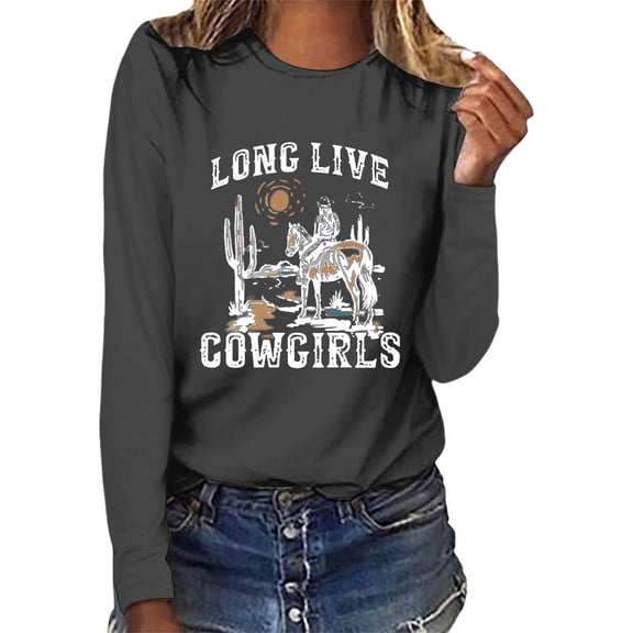 Long Sleeve Shirts for Women Crewneck 2026 Fashion Tops Casual Loose Spring Tee