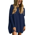 thumbnail image 1 of Long Sleeve Shirts for Women Dressy Oversized T Shirts for Women Tunic Tops To Wear With Leggings Long Sleeve Fall Sweaters Dressy Tops Z0C-Navy, L, 1 of 6
