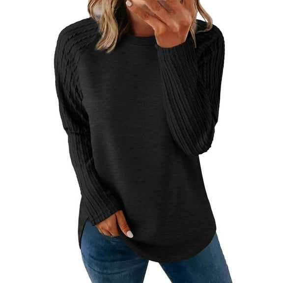 Long Sleeve Shirts for Women Early Fall Fashion Casual Tunic Womens Tops Crew Neck Pullover Sweatshirt Spring Clothes