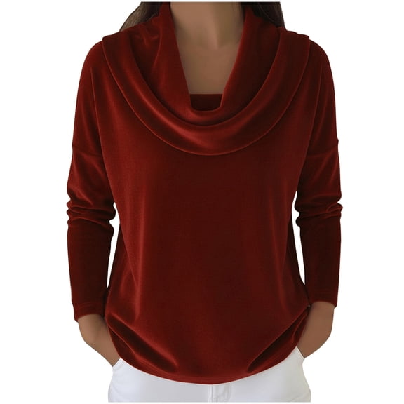 Long Sleeve Shirts for Women Elegant Draped Collar Velvet Pullover Top Velvet Tops Elegant Casual Shirts Stylish Lapel Tops Shirts
