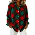 thumbnail image 1 of Long Sleeve Shirts for Women Fall Corduroy Button down Lapel Collar Graphic Blouses Tops Casual Outfits (M, Green), 1 of 5