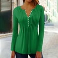 thumbnail image 1 of Long Sleeve Shirts for Women Fall Fashion Dressy Casual Blouses Trendy Pleated Tunic Tops, 1 of 6