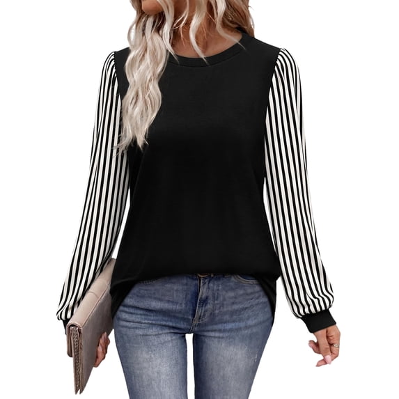 Long Sleeve Shirts for Women Fall Fashion Tops Crew Neck Lightweight Casual Pullover Fall Layering Top 2XL