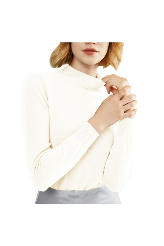Long Sleeve Shirts for Women Fall Fashion Turtleneck Slim Fit Tops Thermal Base Layer Lightweight Undershirts