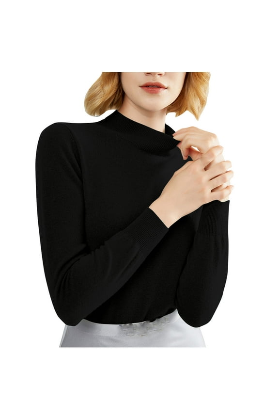 Long Sleeve Shirts for Women Fall Fashion Turtleneck Slim Fit Tops Thermal Base Layer Lightweight Undershirts