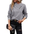 thumbnail image 1 of Long Sleeve Shirts for Women Fall Outfits V Neck T Shirts Button Down Tunic Tops Fashion Clothing Light Gray M, 1 of 9