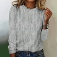 thumbnail image 1 of Long Sleeve Shirts for Women Fall Tops Dressy Casual Blouses Pleated Scooped Neck Tunic Tops for Leggings Gray S, 1 of 4