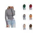 thumbnail image 1 of Long Sleeve Shirts for Women Fall Winter Basic Undershirt Turtleneck Slim Fit Plain Blouse Tunic Tops, 1 of 6