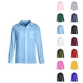 thumbnail image 1 of Long Sleeve Shirts for Women Fall Winter Button Down Collared Velvet Dressy Casual Office Work Blouse Tops, 1 of 4
