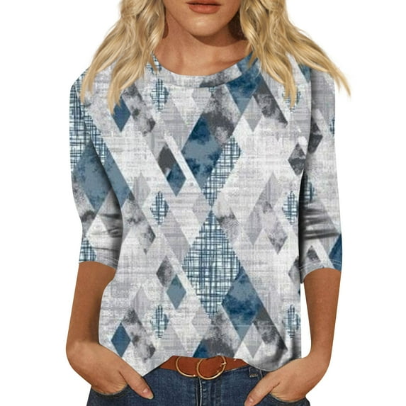 Long Sleeve Shirts for Women Going Out Cool 3/4 Sleeve Tee Women'S Oversize Spring