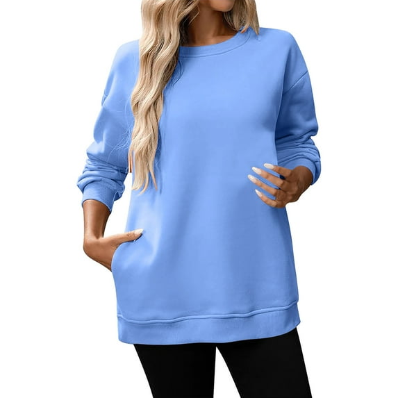 Long Sleeve Shirts for Women Hemlock Casual Long Sleeve Crewneck Sweatshirt Soft Comfy Loose Fit Pullover Top for Everyday Wear Black Sweatshirt
