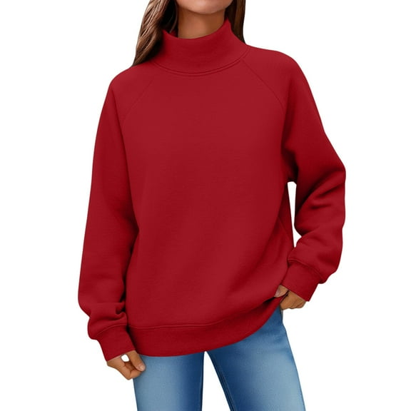 Long Sleeve Shirts for Women Hemlock Fashion Casual Printed Turtleneck Long Sleeve Top Sweatshirt