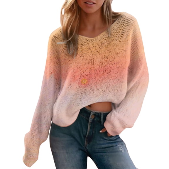 Long Sleeve Shirts for Women Hemlock Ladies' Christmas Fashion Casual Printed V Neck Retro Long Sleeved Sweatshirt