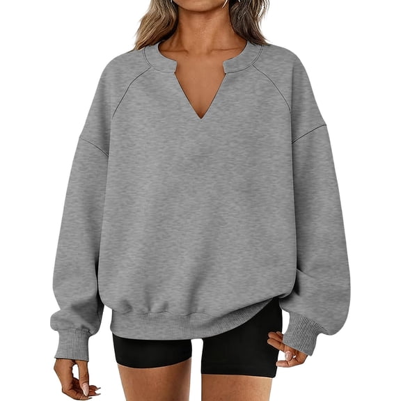 Long Sleeve Shirts for Women Hemlock Oversized Solid Color Sweatshirts Pullover Lapel Loose Casual Sweatshirts Sweatshirt