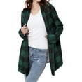 thumbnail image 1 of Long Sleeve Shirts for Women Lapel Button Fashion Casual Plaid Outwear Blouses Winter Coats Cardigan Puffer Jackets, 1 of 9