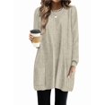 thumbnail image 1 of Long Sleeve Shirts for Women Long Sweaters with Pockets Tunic Tops Loose Fit Apricot XL, 1 of 8