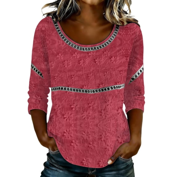 Long Sleeve Shirts for Women Loose Fit Pleated Cuff Western Print Button Down Long Sleeve Blouse Shirts Tops