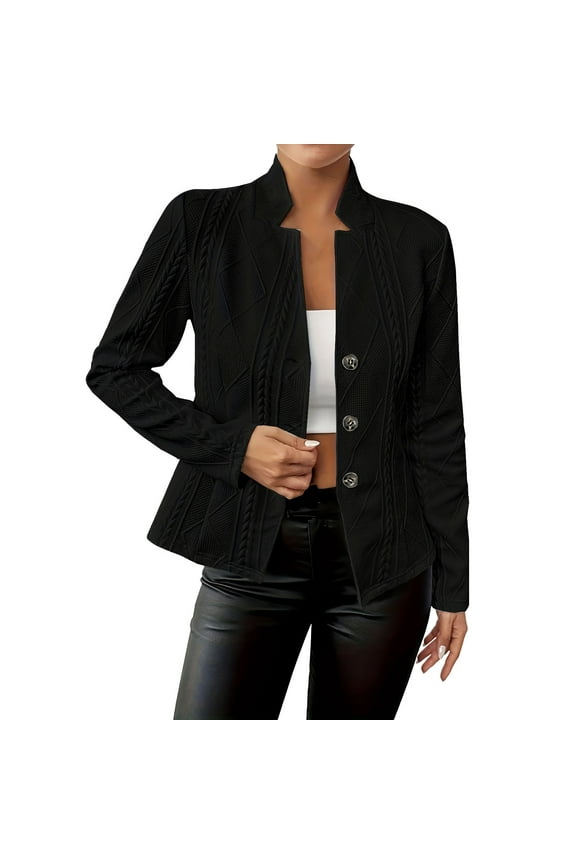 Long Sleeve Shirts for Women New Button Patterned Small Suit Jacket - formal Wear Polyester Spandex Sleeveless V Neck Shirts for Women Womens Blouses