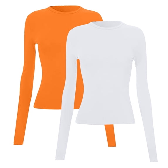 Long Sleeve Shirts for Women Outdoor Sports Basic Round Neck Slim Long Sleeve Knit Sweater Tops