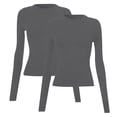 thumbnail image 1 of Long Sleeve Shirts for Women Outdoor Sports Basic Round Neck Slim Long Sleeve Knit Sweater Tops, 1 of 6