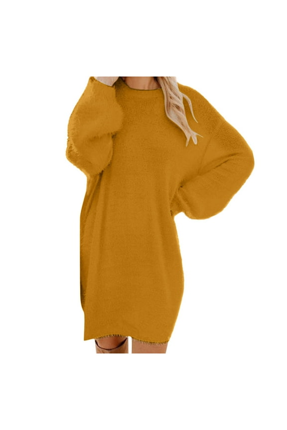 Long Sleeve Shirts for Women Oversized Sweaters Dress Winter Casual Turtleneck Tunic Dresses Loose Tunic Sweater Tops