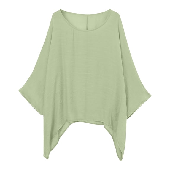 Long Sleeve Shirts for Women Plus Size Loose Casual Cotton 3/4 Sleeve Fashion T Shirt Tops