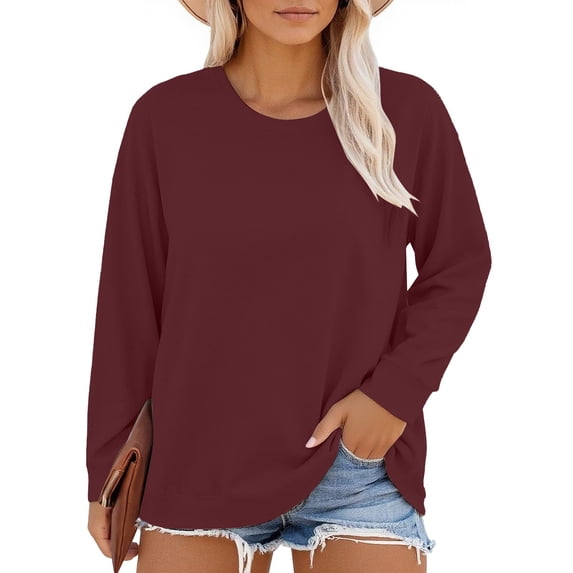 Long Sleeve Shirts for Women Plus Size Neck T Shirts Women Long Sleeve Tops Casual Summer Tshirts Loose Fit Tee Womens Fashion Top Shirts