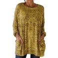 thumbnail image 1 of Long Sleeve Shirts for Women Pocketed Long Sleeve Casual Legging Match Work Blouse Womens Shirts Dressy Casual Yellow L, 1 of 5