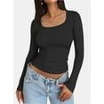 thumbnail image 1 of Long Sleeve Shirts for Women Scoop Neck Baselayer Casual Tops for Lady, 1 of 6