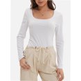 thumbnail image 1 of Long Sleeve Shirts for Women Scoop Neck Baselayer Casual Tops for Lady, 1 of 6