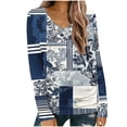 thumbnail image 1 of Long Sleeve Shirts for Women Trendy Flower Print V Neck Fall Fashion Blouses Boho Basic Tunic Tops Dressy Casual Clothes 2025, 1 of 5