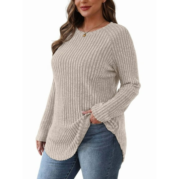 Long Sleeve Shirts for Women Tunic Tops for Women Loose Fit Dressy Crew Neck Pullover Basic Sweaters for Women S