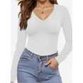 thumbnail image 1 of Long Sleeve Shirts for Women V Neck Basics Tops Lightweight Base Layer Slim Fit Top Undershirts, 1 of 6