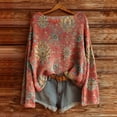 thumbnail image 1 of Long Sleeve Shirts for Women Vintage Printed Crew Neck T Shirt Loose Fit Soft Brushed Casual Comfortable Top 2025 Fall Blouses Pullover Outfits, 1 of 3