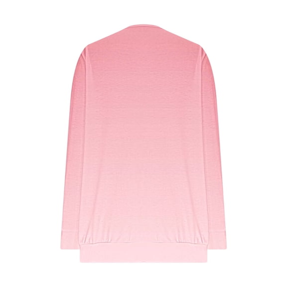 Long Sleeve Shirts for Women, Women Gradient Tops Long Sleeve Casual Shirt Draped Ruched Collar Front Loose Tee Fashion Dressy Soft Blouse