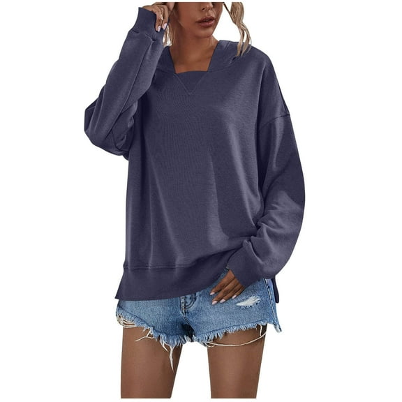 Long Sleeve Shirts for Women, Women Sweatshirt Casual Long Sleeve V Neck Sweatshirts Cute Loose Fit Lightweight Pullover Tops